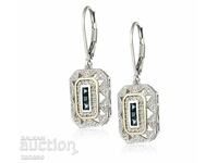 Σκουλαρίκια με ζιργκόν και κρύσταλλα, κρεμαστά, επίχρυσα