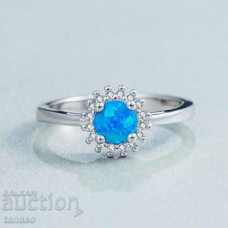 Delivery of Blue opal ring, silver plated