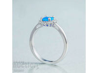 Δαχτυλίδι μπλε οπάλιο, επάργυρο