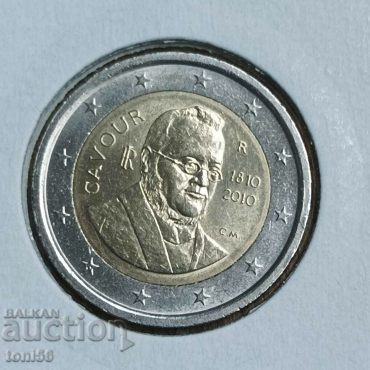 Италия  2 евро 2010 - Кавур