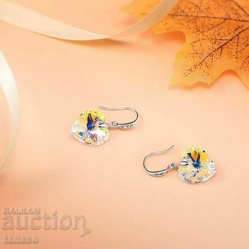 Earrings with crystals - hearts, dangling with price € 13.00 | 25.43 BGN