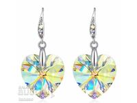 Cercei cu cristale - inimioare, atârnate