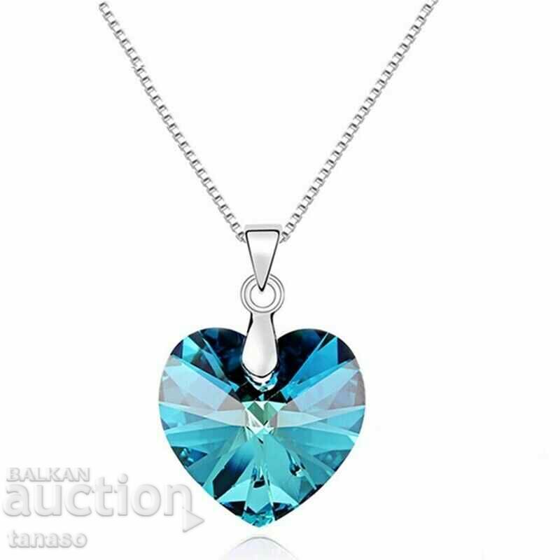 Blue zircon necklace - heart with price 25.00 BGN | € 12.78 Blue zircon necklace - heart with price 25.00 BGN | € 12.78