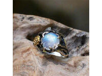 Moonstone ring - Tibetan silver