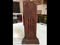 Sculptură în lemn cu cruce armeană #4497