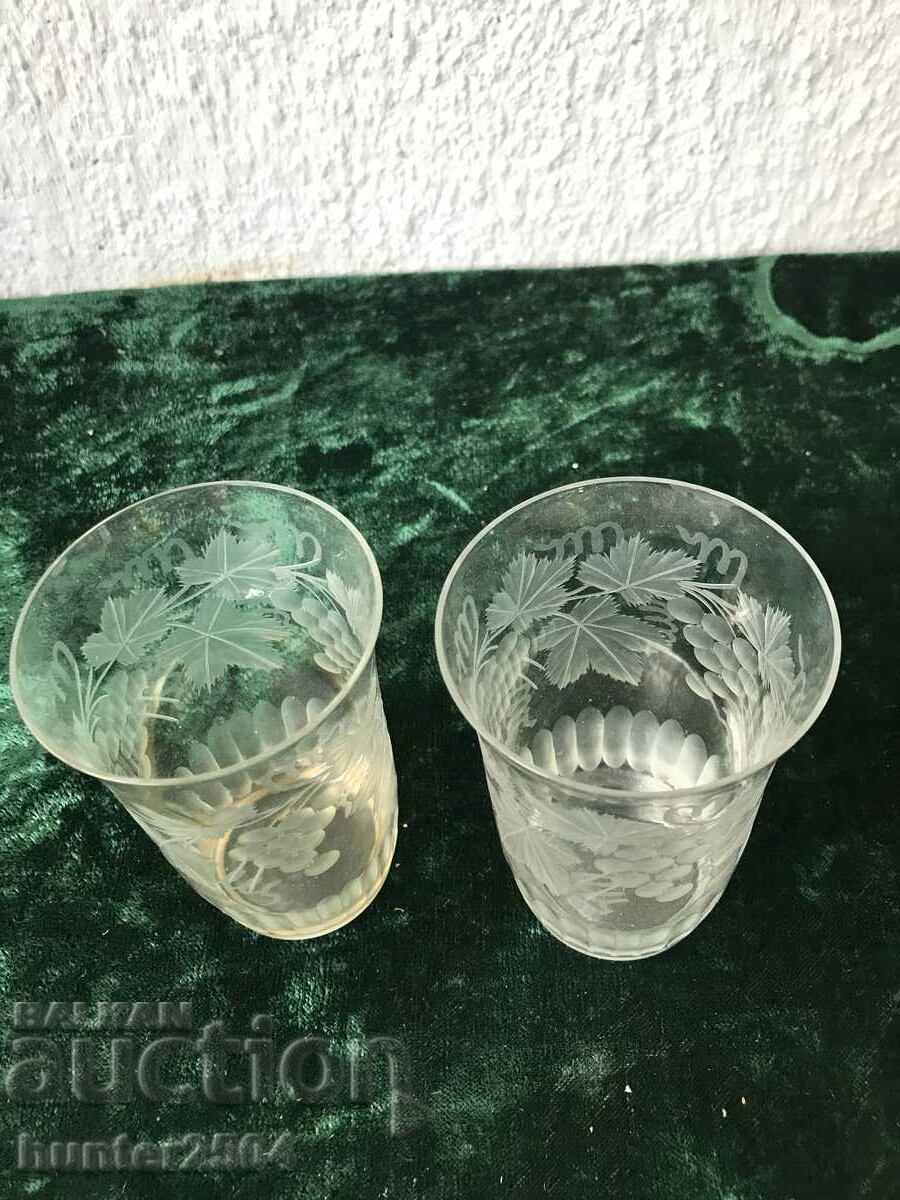 Чаши за вода-11 см.гравирани2 бр