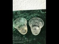 Water glasses-11 cm. engraved 2 pcs