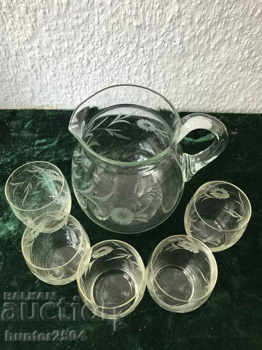 Jug and cups - engraved with price 44.95 BGN | € 22.98 Jug and cups - engraved with price 44.95 BGN | € 22.98