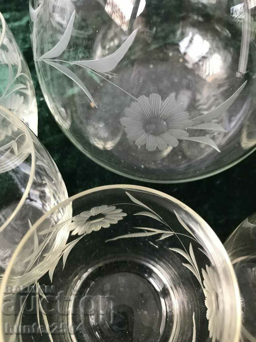 Auction Jug and cups - engraved Auction Jug and cups - engraved