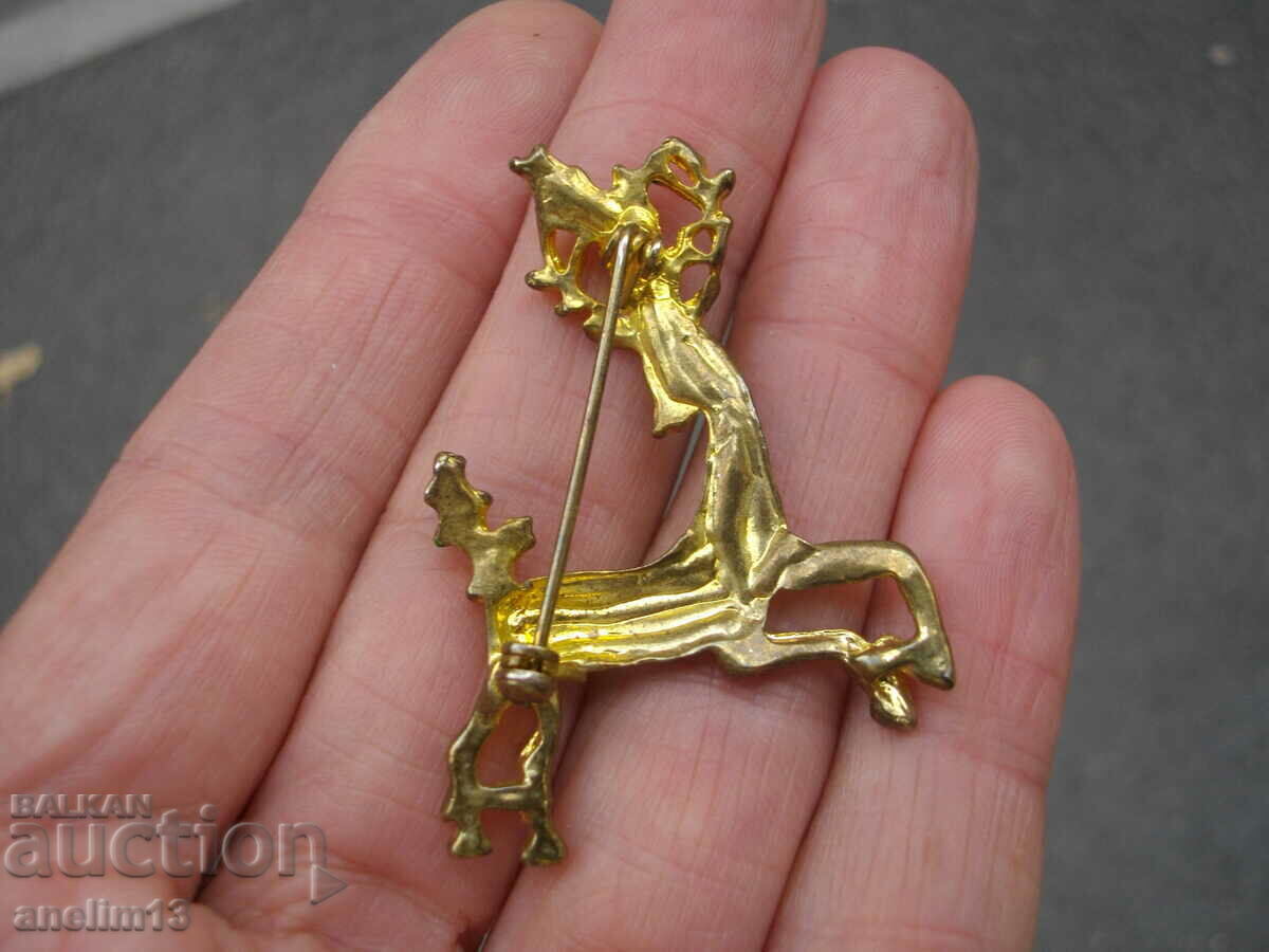 СТАРА БРОШКА ЕЛЕН С ЕМАЙЛ - 5