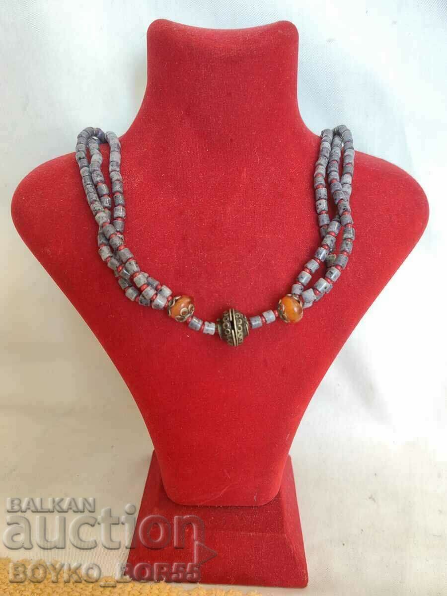 Antique Royal Necklace Gerdan Necklace with Natural Stones