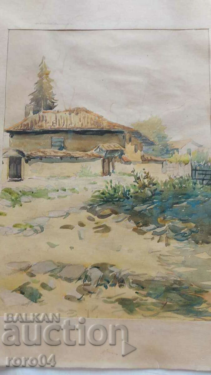 KOSTA STAMOV ( 1894 - 1973 ) WATERCOLOR - LANDSCAPE with price 345.00 BGN | € 176.40 KOSTA STAMOV ( 1894 - 1973 ) WATERCOLOR - LANDSCAPE with price 345.00 BGN | € 176.40