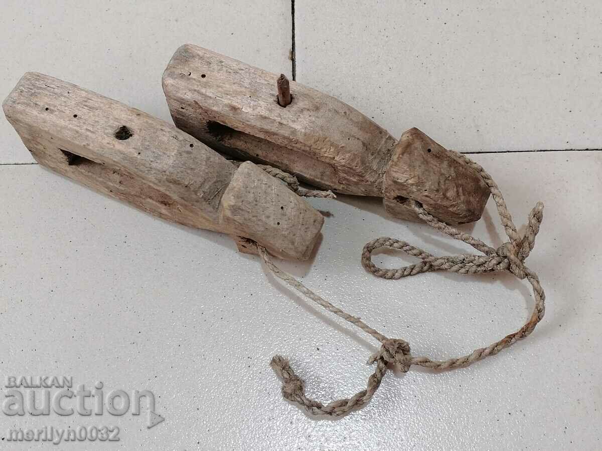 Old wood pulleys, polispast for loom, wooden, primitive with price 33.00 BGN | € 16.87 Old wood pulleys, polispast for loom, wooden, primitive with price 33.00 BGN | € 16.87