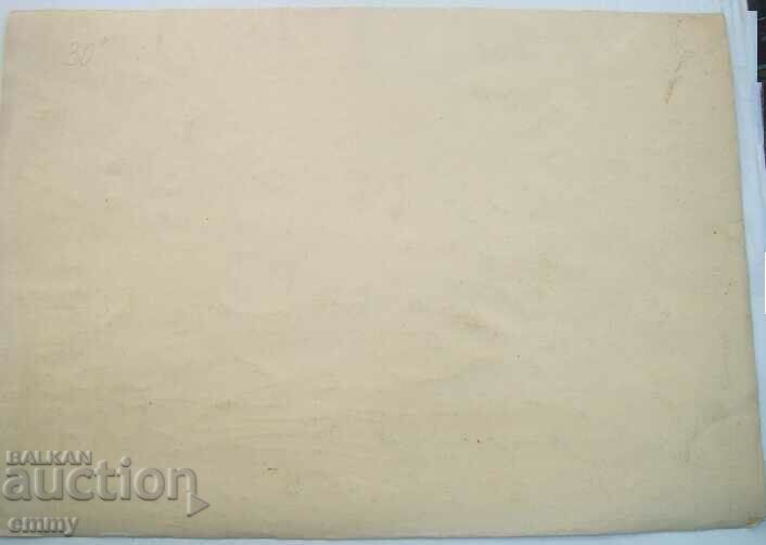 Delivery of Old watercolor drawing - street with old houses Delivery of Old watercolor drawing - street with old houses