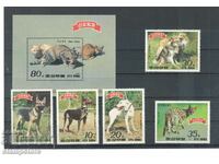 North Korea - Dogs and Cats Block and Series