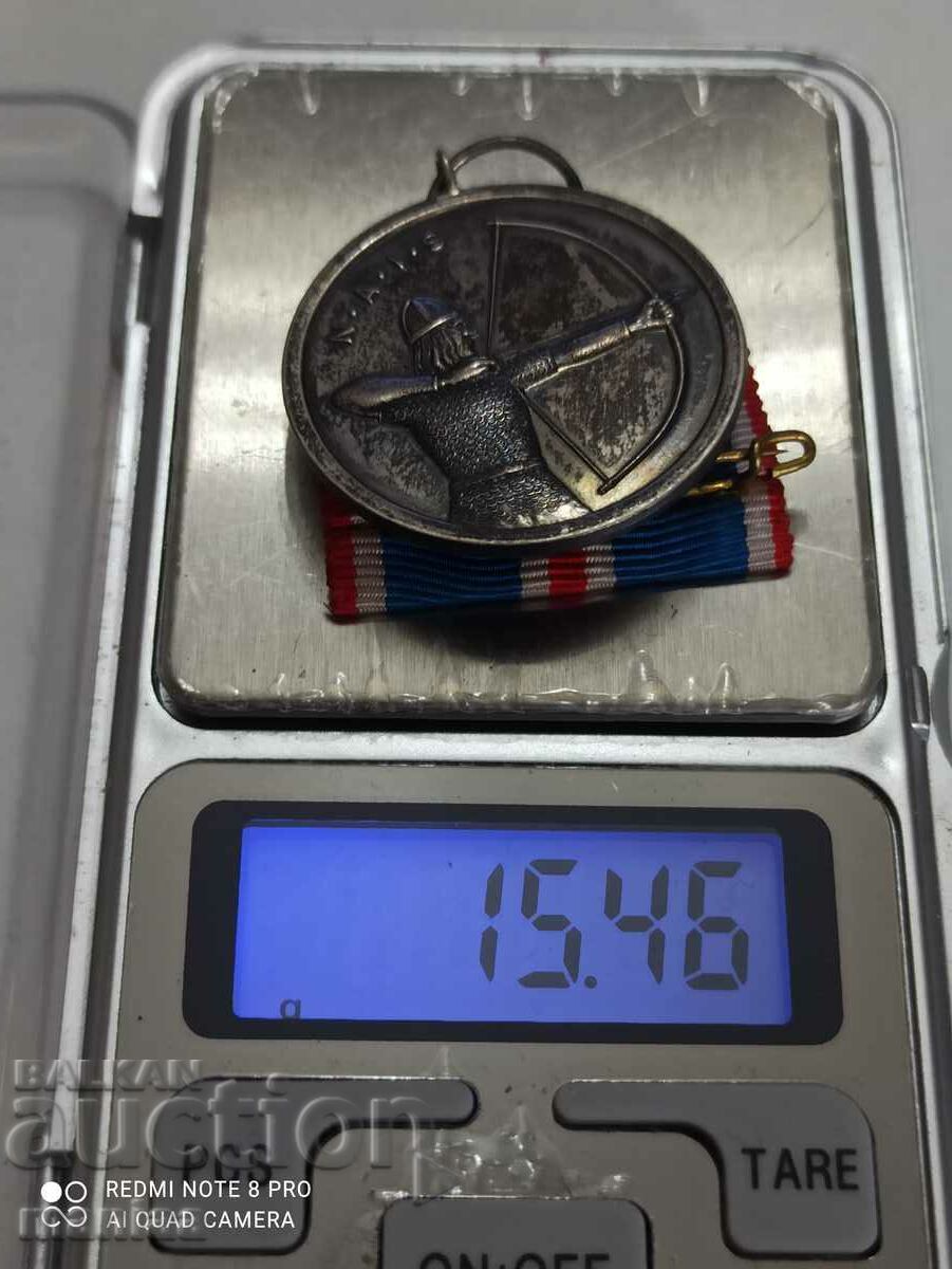 Norwegian Silver Medal with mark - 5