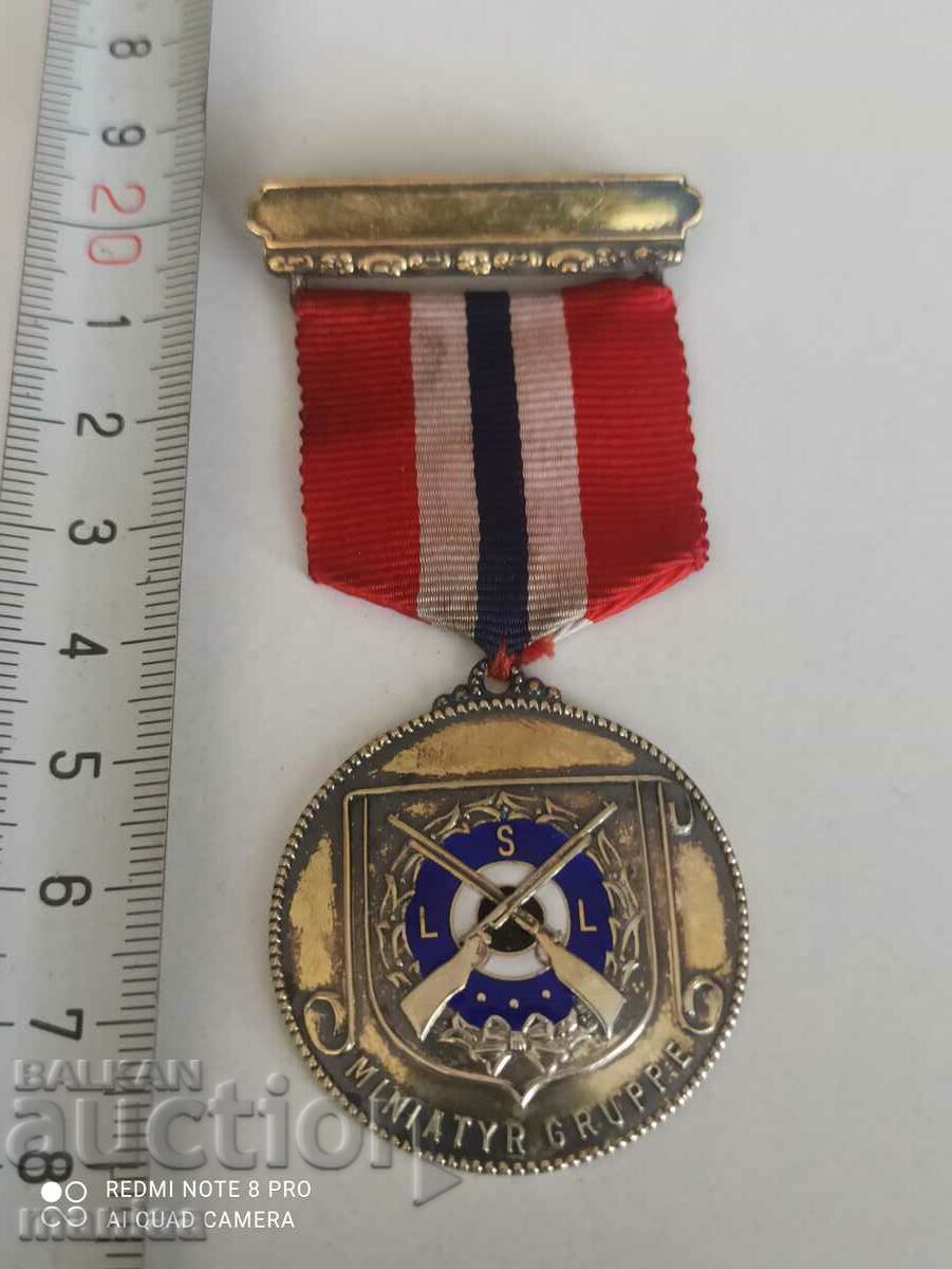 Норвежки Сребърен медал с маркировка и емайл
