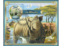 2022. Madagascar. Rhinoceros - Illegal stamp. Block.