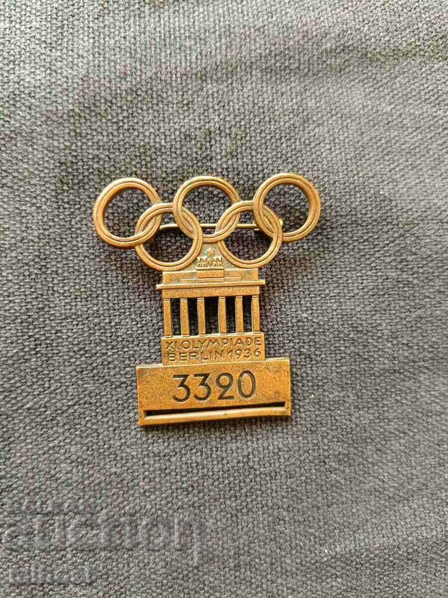 Σήμα συμμετέχοντος για τους Ολυμπιακούς Αγώνες του Βερολίνου το 1936.