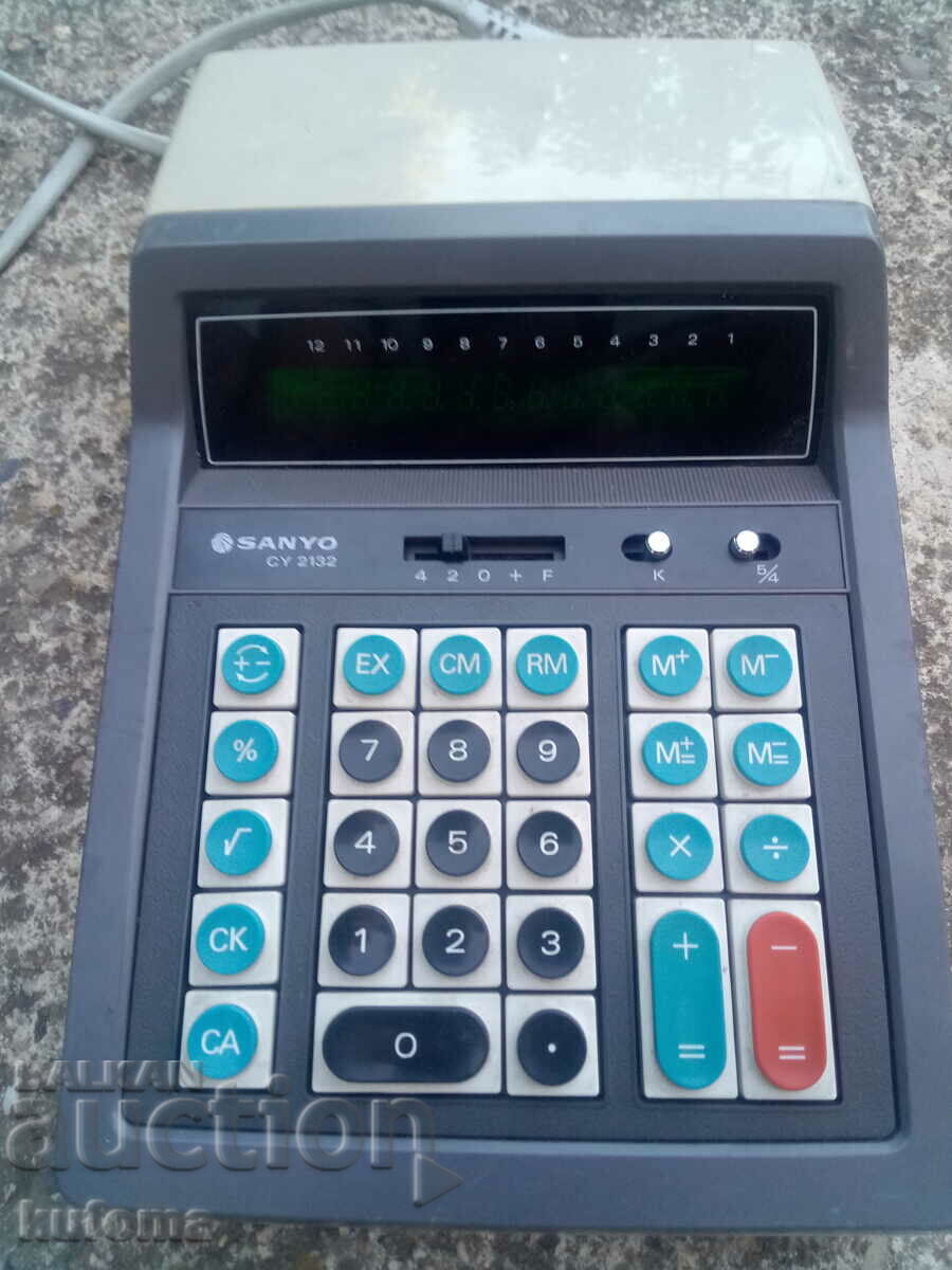 Auction Old Sanyo CY 2132 electronic calculator Auction Old Sanyo CY 2132 electronic calculator