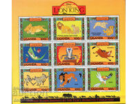 1994. Uganda. Animation. Walt Disney movie "The Lion King". Block.