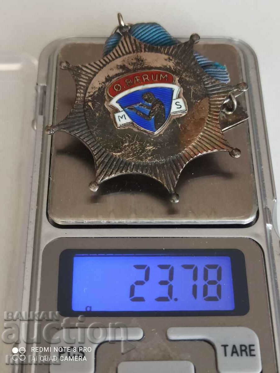 Medalie Norvegiană de Argint cu marcaj și email - 7