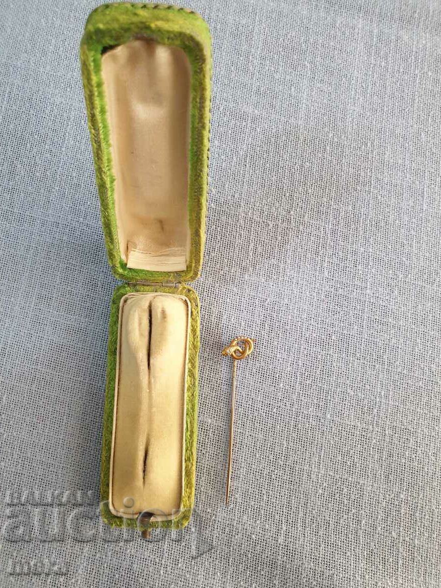 Antique jewelry - snake shaped needle in original box - 5 Antique jewelry - snake shaped needle in original box - 5