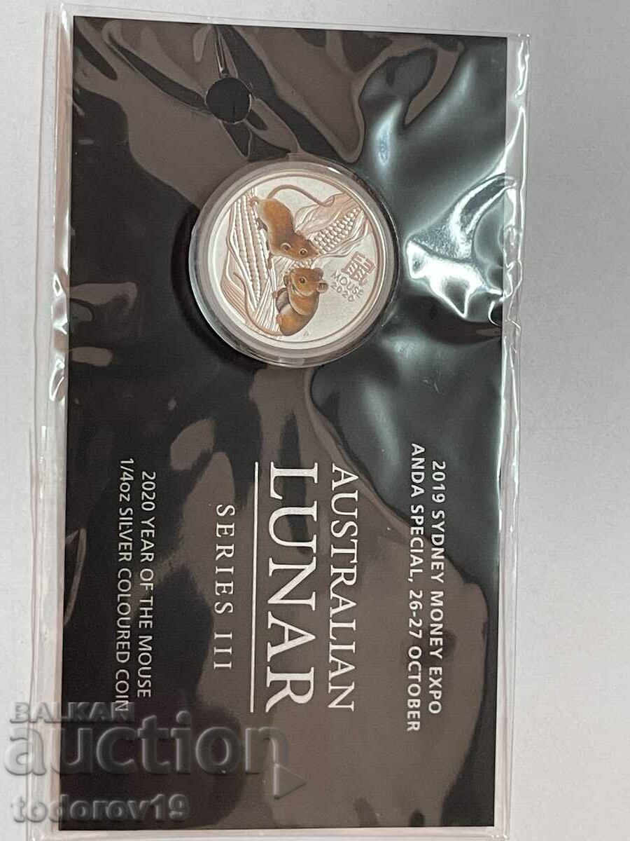 Delivery of Lunar Year of the Mouse /Colored/ 2020 1/4 oz Delivery of Lunar Year of the Mouse /Colored/ 2020 1/4 oz