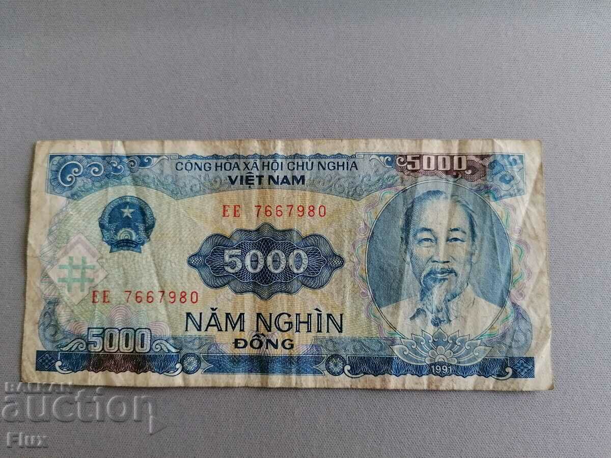 Bancnotă - Vietnam - 5000 dong | 1991.