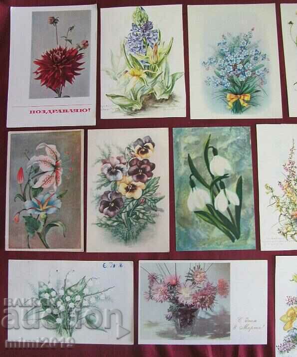Old Postcards - Flowers 17 pcs. with price 12.50 BGN | € 6.39