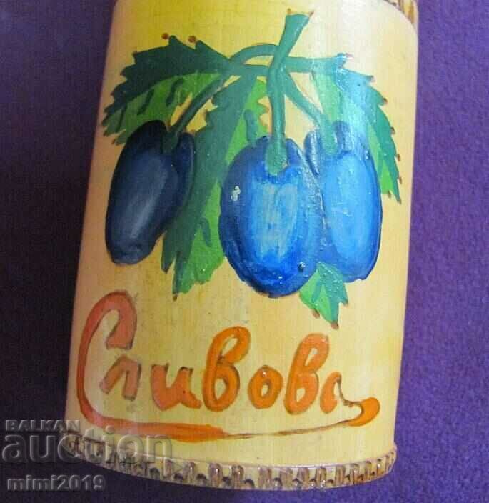 Auction Wooden Bottle Box hand painted, folk motifs Auction Wooden Bottle Box hand painted, folk motifs