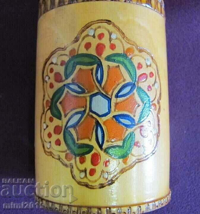 Wooden Bottle Box hand painted, folk motifs - 5 Wooden Bottle Box hand painted, folk motifs - 5
