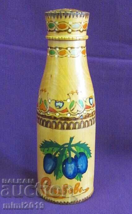 Wooden Bottle Box hand painted, folk motifs