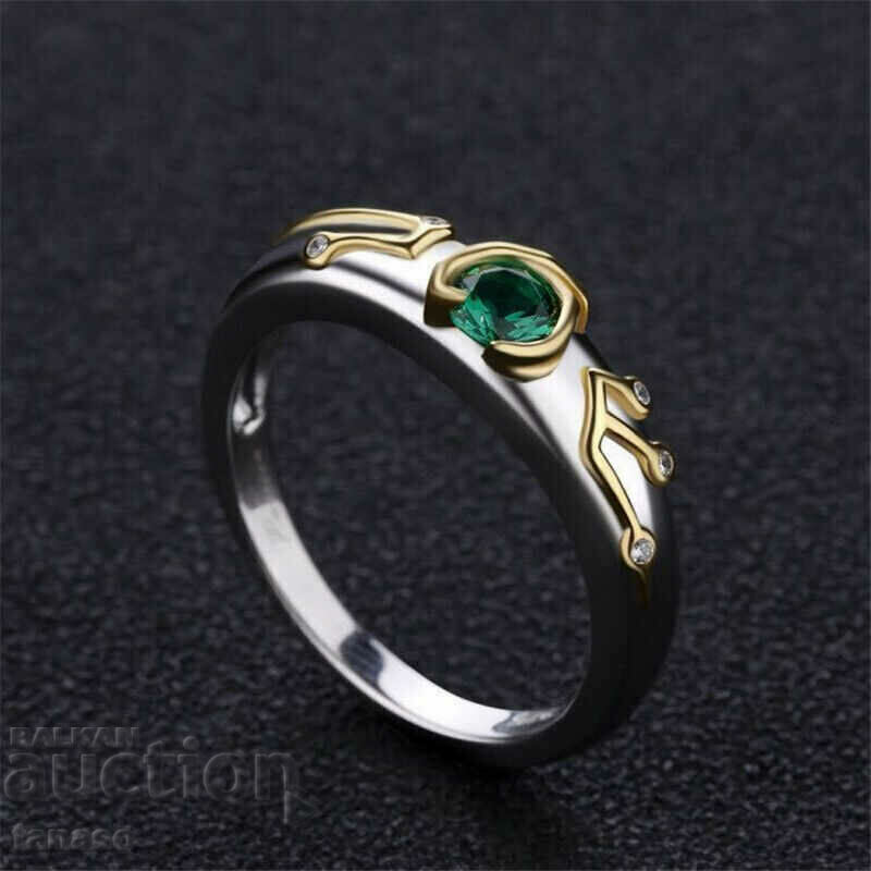 Ring with green zircon