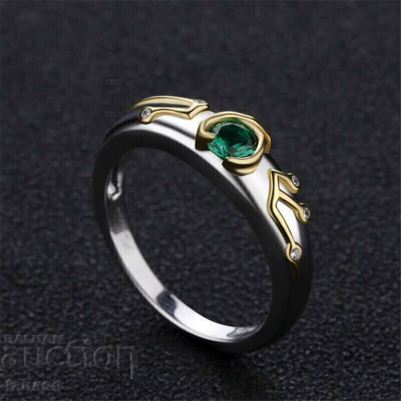 Inel cu zircon verde
