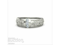 Delicate ring with white zircon, silver plated