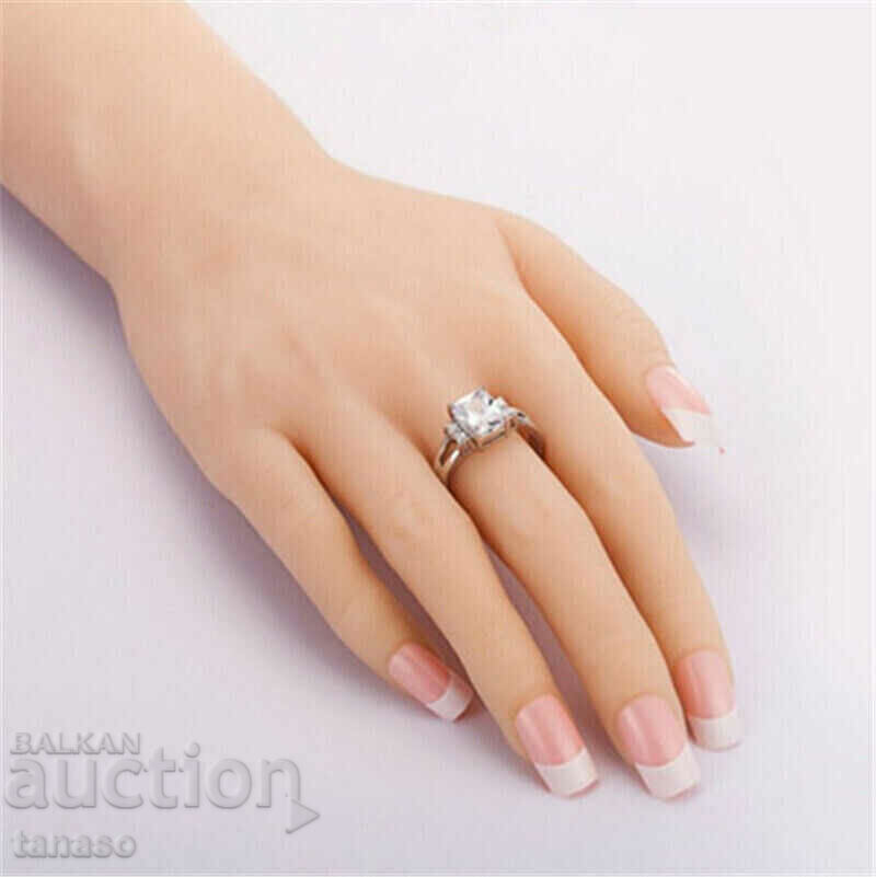 Ring with white zircon, silver plated with price 25.00 BGN | € 12.78 Ring with white zircon, silver plated with price 25.00 BGN | € 12.78