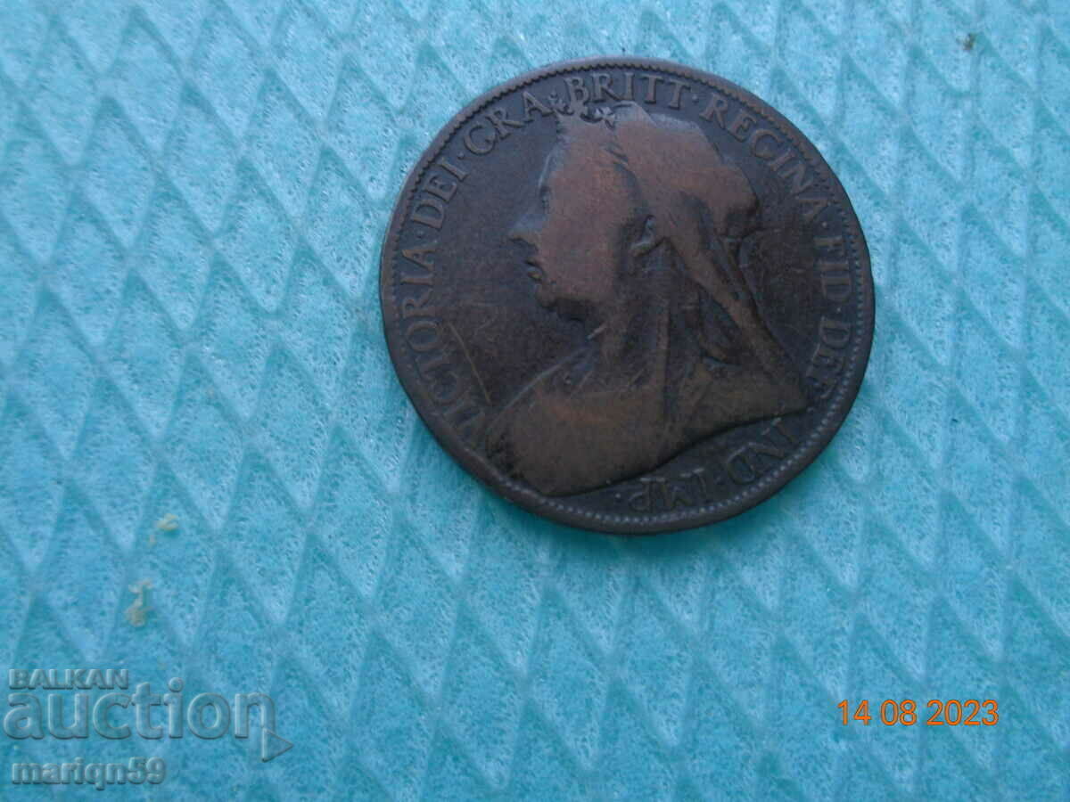 1 penny Anglia 1900 cu regina Victoria