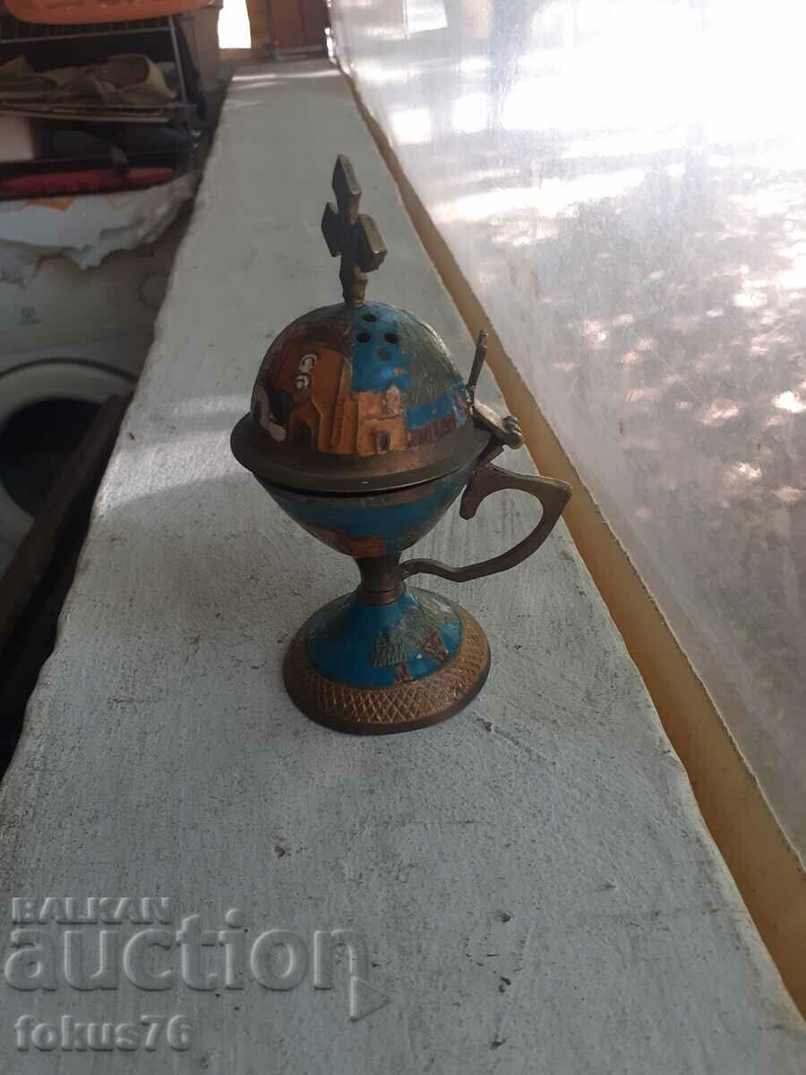 Auction Old bronze censer lamp N12 Auction Old bronze censer lamp N12