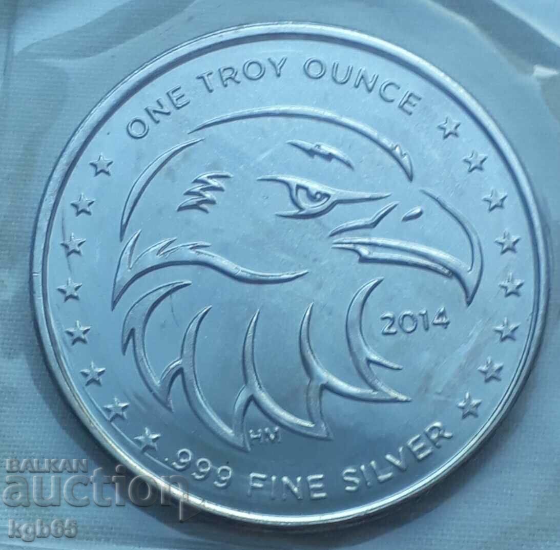 Сребърна унция 2014 г.  1 oz  сребро.