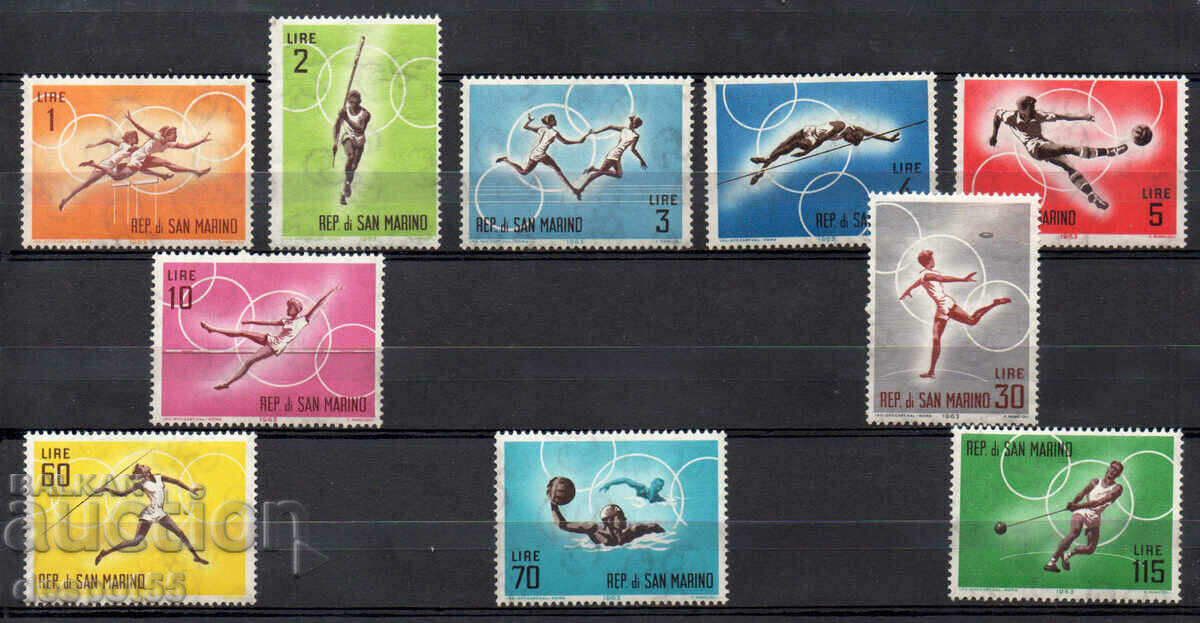 1963. San Marino. Jocurile Olimpice - Tokyo 1964, Japonia.