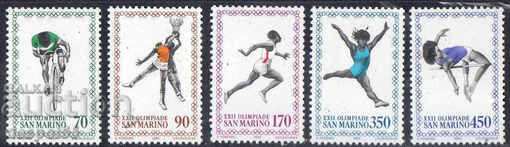 1980. San Marino. Olympic Games - Moscow, USSR.
