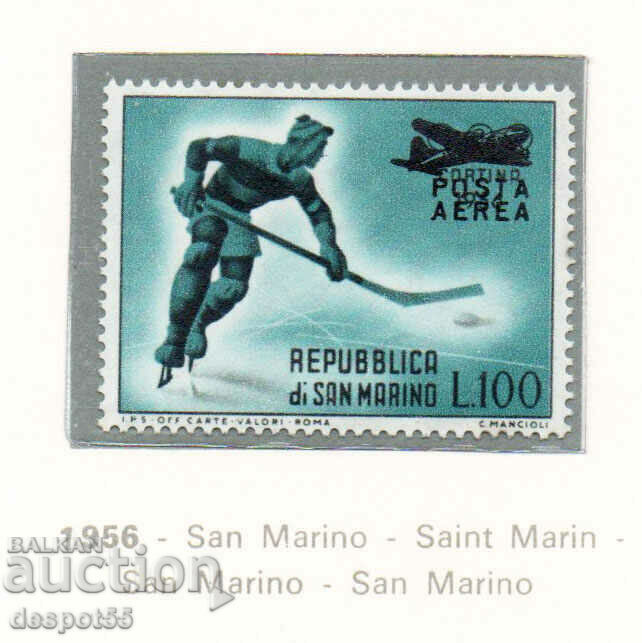 1956. San Marino. Air mail. Overprint.