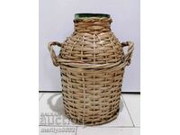 Antique Wicker Wicker Glass Jar