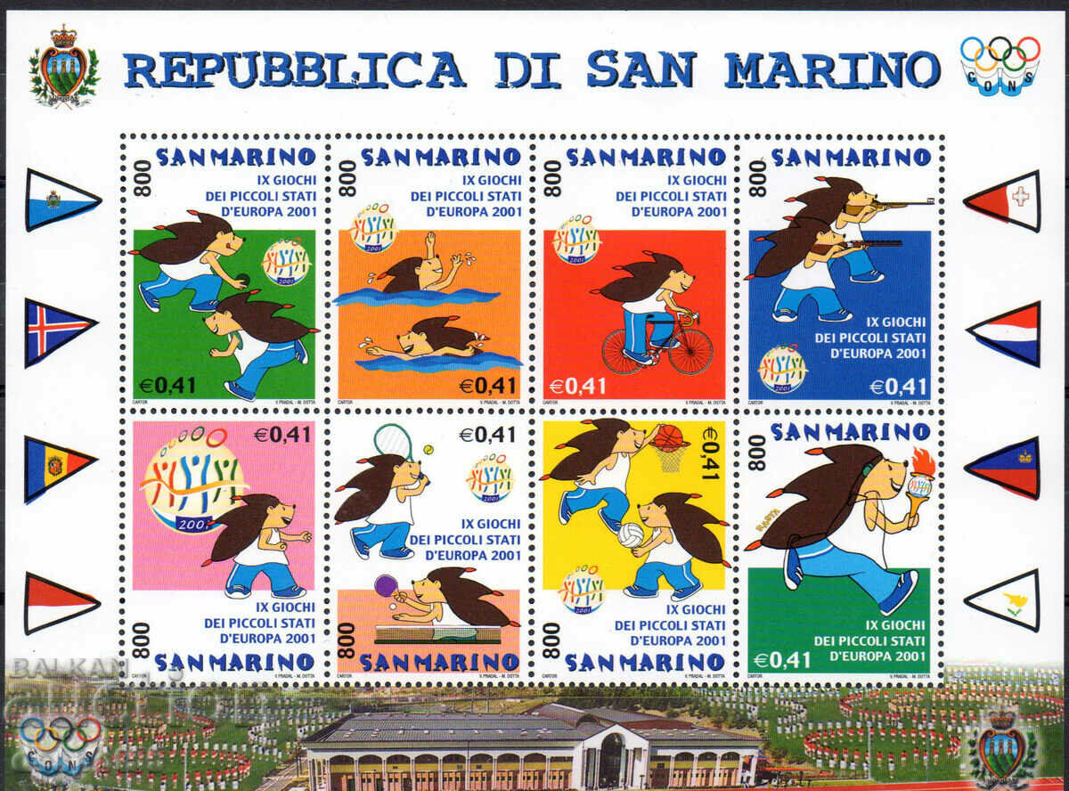 2001. Сан Марино. Игри на малките държави в Европа. Блок.