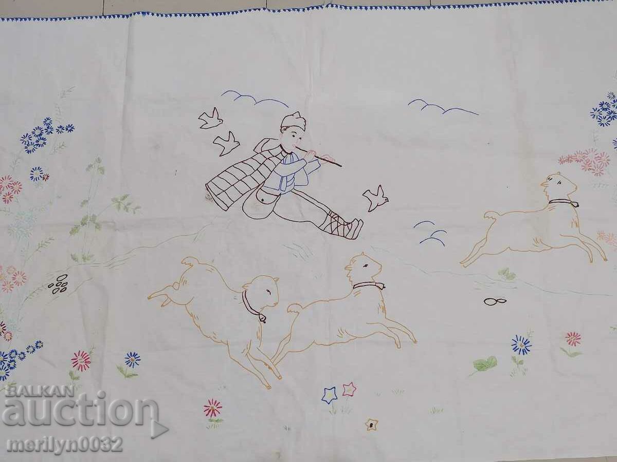 Old embroidered tablecloth mile Bulgarian embroidery carpet with price 58.00 BGN | € 29.65 Old embroidered tablecloth mile Bulgarian embroidery carpet with price 58.00 BGN | € 29.65