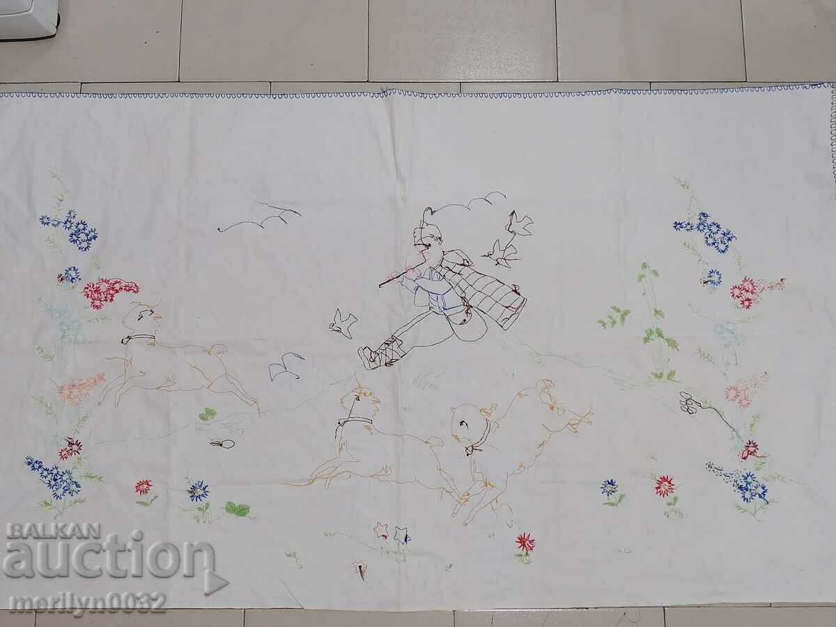 Old embroidered tablecloth mile Bulgarian embroidery carpet - 7 Old embroidered tablecloth mile Bulgarian embroidery carpet - 7