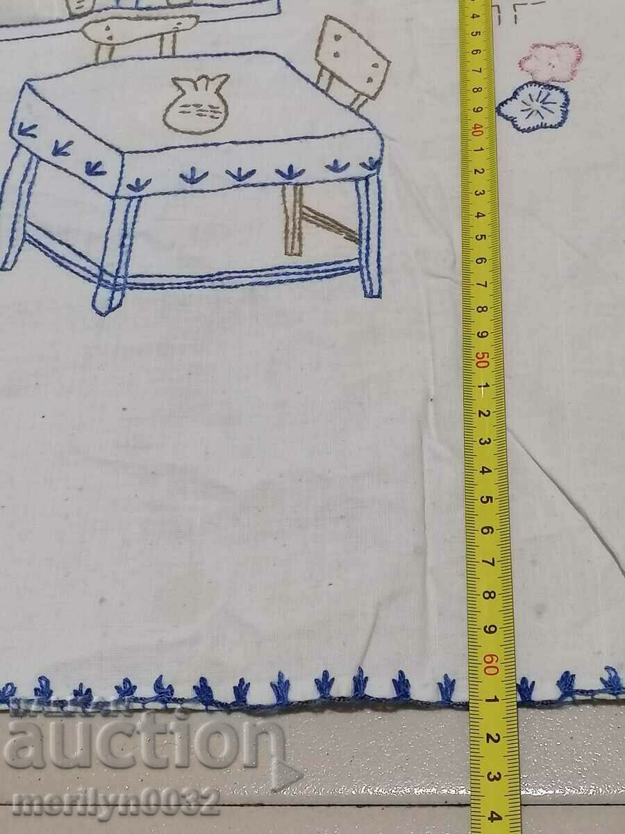 Old embroidered cloth tablecloth Bulgarian embroidery carpet - 6 Old embroidered cloth tablecloth Bulgarian embroidery carpet - 6