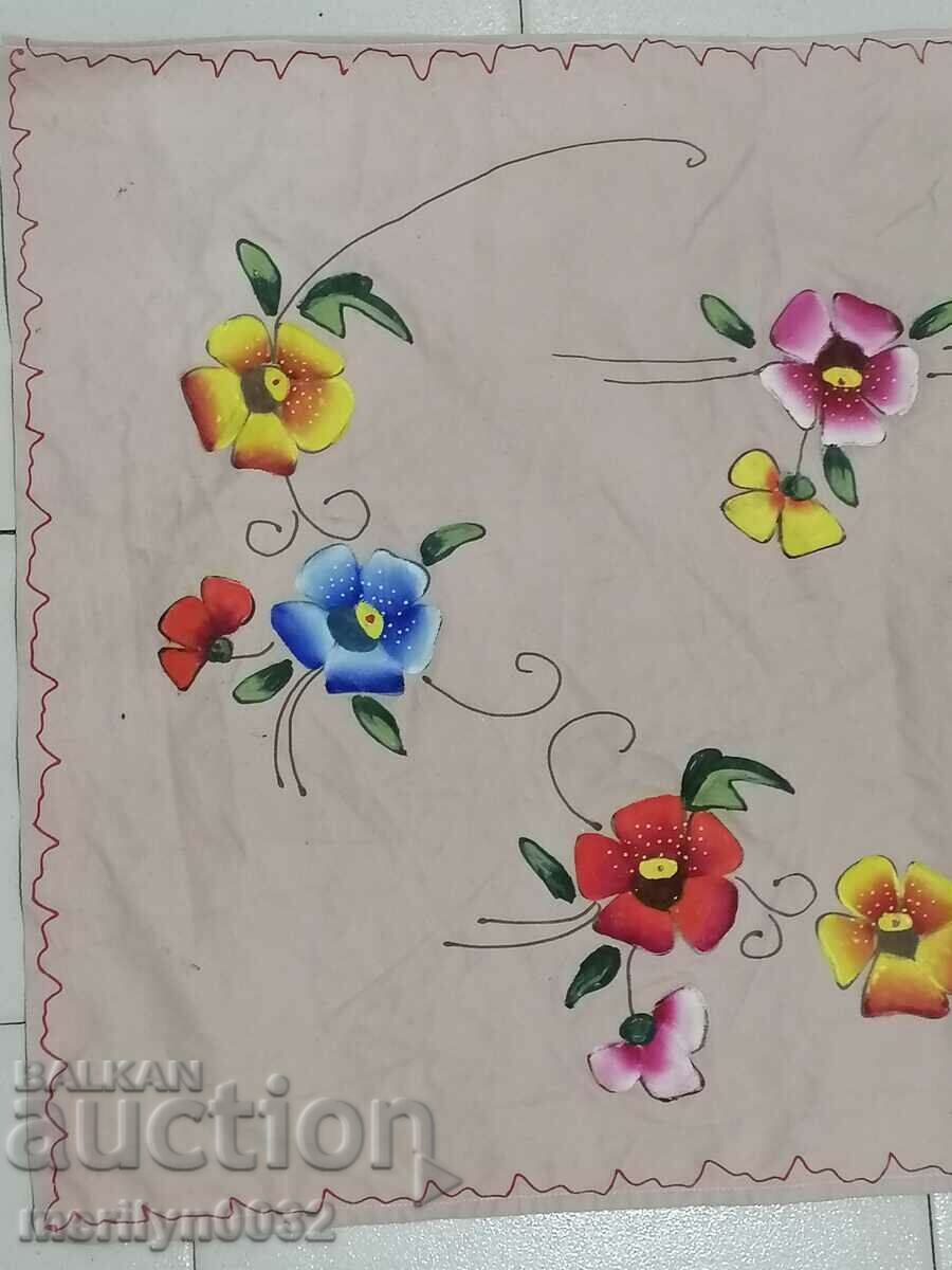 Auction Old wall tapestry hand painted Auction Old wall tapestry hand painted