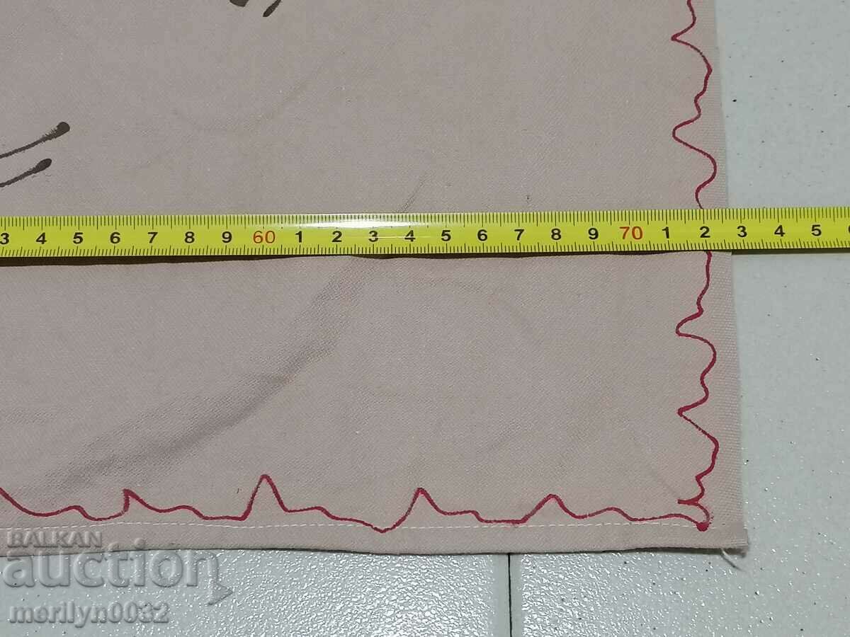 Old wall tapestry hand painted - 5 Old wall tapestry hand painted - 5